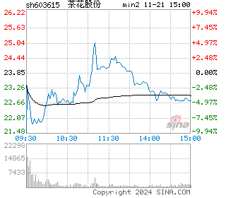 茶花股份分时图