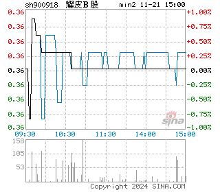 耀皮Ｂ股分时图