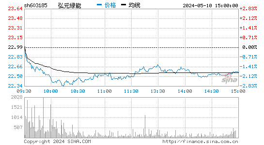 弘元绿能[603185]股票行情走势图