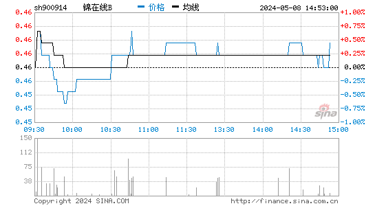 900914锦投B股股价分时线,今日股价走势