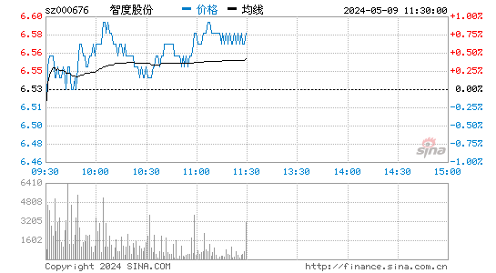 '000676智度投资日K线图,今日股价走势'