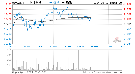 '002674兴业科技日K线图,今日股价走势'