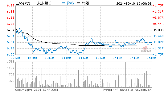002753永东股份股价分时线,今日股价走势