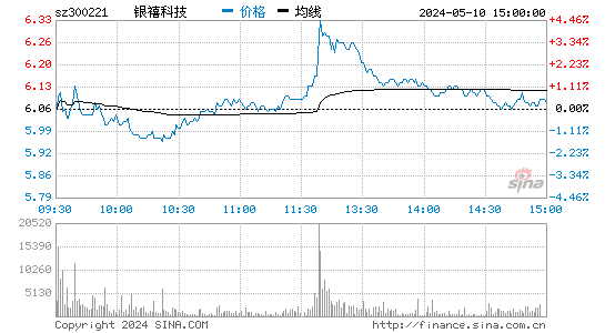 '300221银禧科技日K线图,今日股价走势'