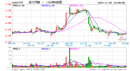 浙大网新[600797]今日股票行情_个股行情_k线图走势