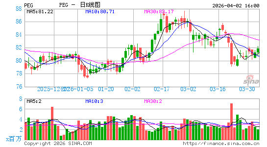 美国公共服务企业集团日K线图
