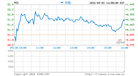 美国公共服务企业集团分时K线