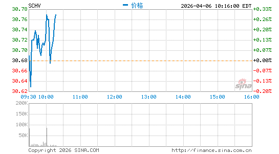 嘉信 美国大盘价值 ETF分时K线
