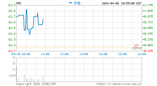 新韩金融分时K线
