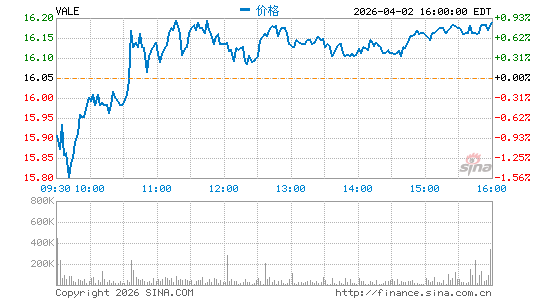 淡水河谷公司分时K线
