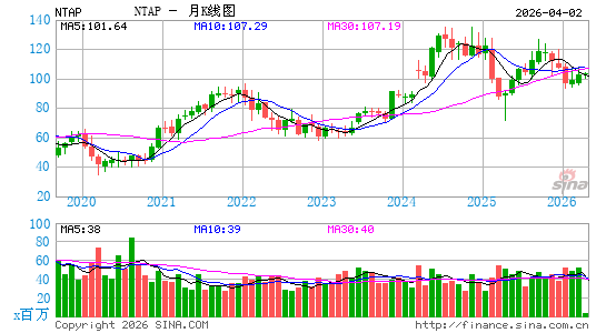美国网存公司月K线图