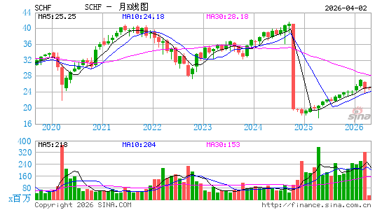 嘉信 国际股票 ETF月K线图