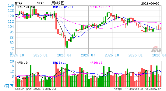 美国网存公司周K线图