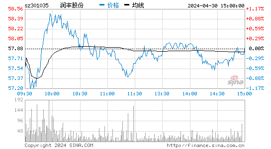 润丰股份(301035)股价分时线图